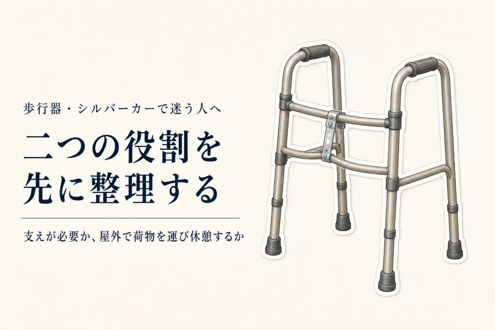 歩行器とシルバーカーの違いは？高齢者が折りたたみタイプを選ぶ前の確認